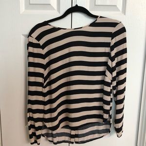 Striped black and white blouse size 2 H&M womens
